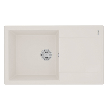 Мойка кухонная Lemark IMANDRA 840 врезная прямоугольная с крылом из кварцгранита, жасмин 