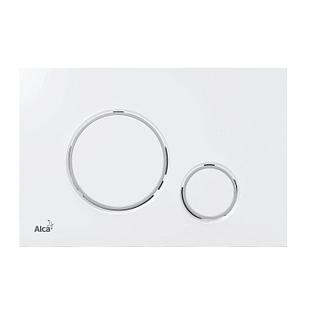 Кнопка управления AlcaPlast M770 для скрытых систем инсталляции, белый--хром-глянец