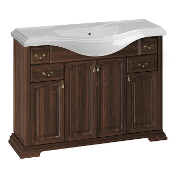 Тумба OPADIRIS Риспекто 120, орех антикварный (нагал) (под раковину Kirovit Классик 120)