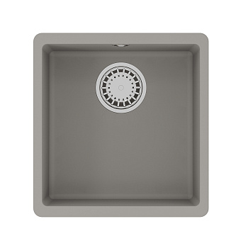 Мойка кухонная Lemark SINARA 400-U подстольного монтажаиз кварцгранита, грей