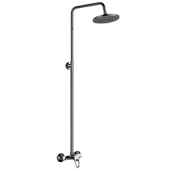 Смеситель Rossinka B35-44 для душа с регулируемой высотой штанги и лейкой "Тропический дождь", хром