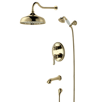 Смеситель Lemark Brava LM4722G для ванны и душа, встраиваемый, золото