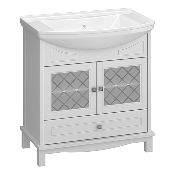 Тумба OPADIRIS Омега 75, белый матовый (под раковину Kirovit Стиль 75)