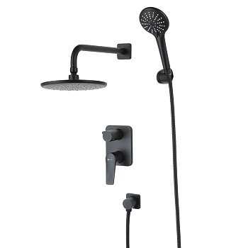 Смеситель Lemark Bronx LM3729BL для душа, встраиваемый, черный