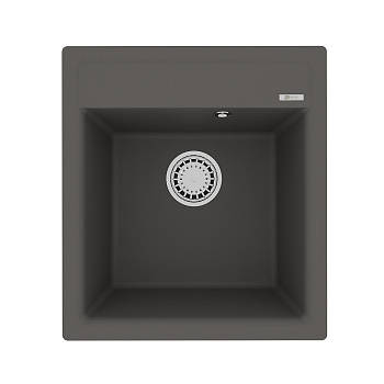 Мойка кухонная Lemark HANKA 450 врезная прямоугольная из кварцгранита, серый шёлк
