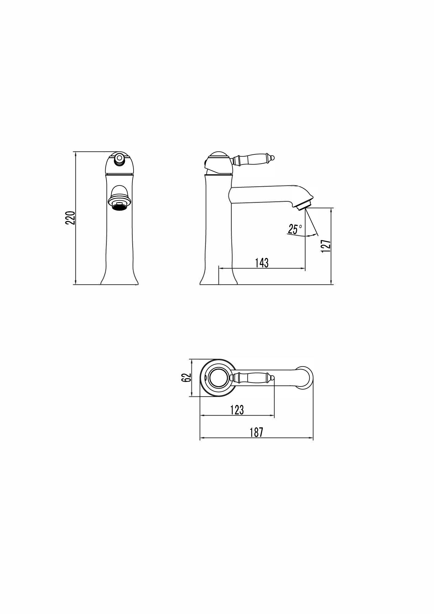 Смеситель Lemark Villa LM4837B для раковины, бронза