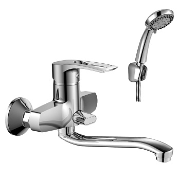 Смеситель Rossinka T40-34 для ванны универсальный с S-образным изливом, хром