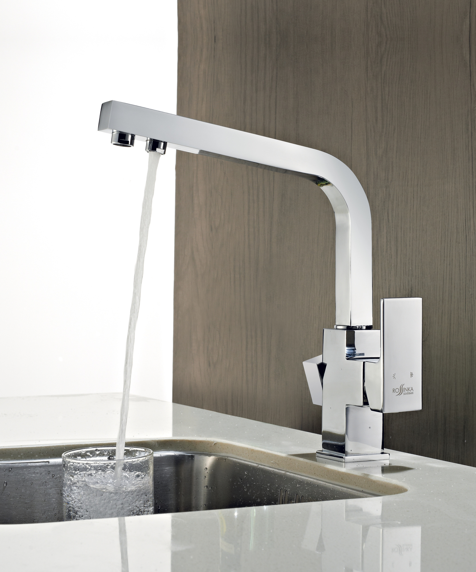 Смеситель Rossinka Z35-32 для кухни с подключением к фильтру с питьевой водой, хром
