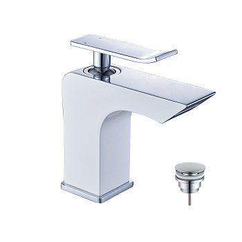 Смеситель Lemark Contest LM5806CW для раковины , хром/белый
