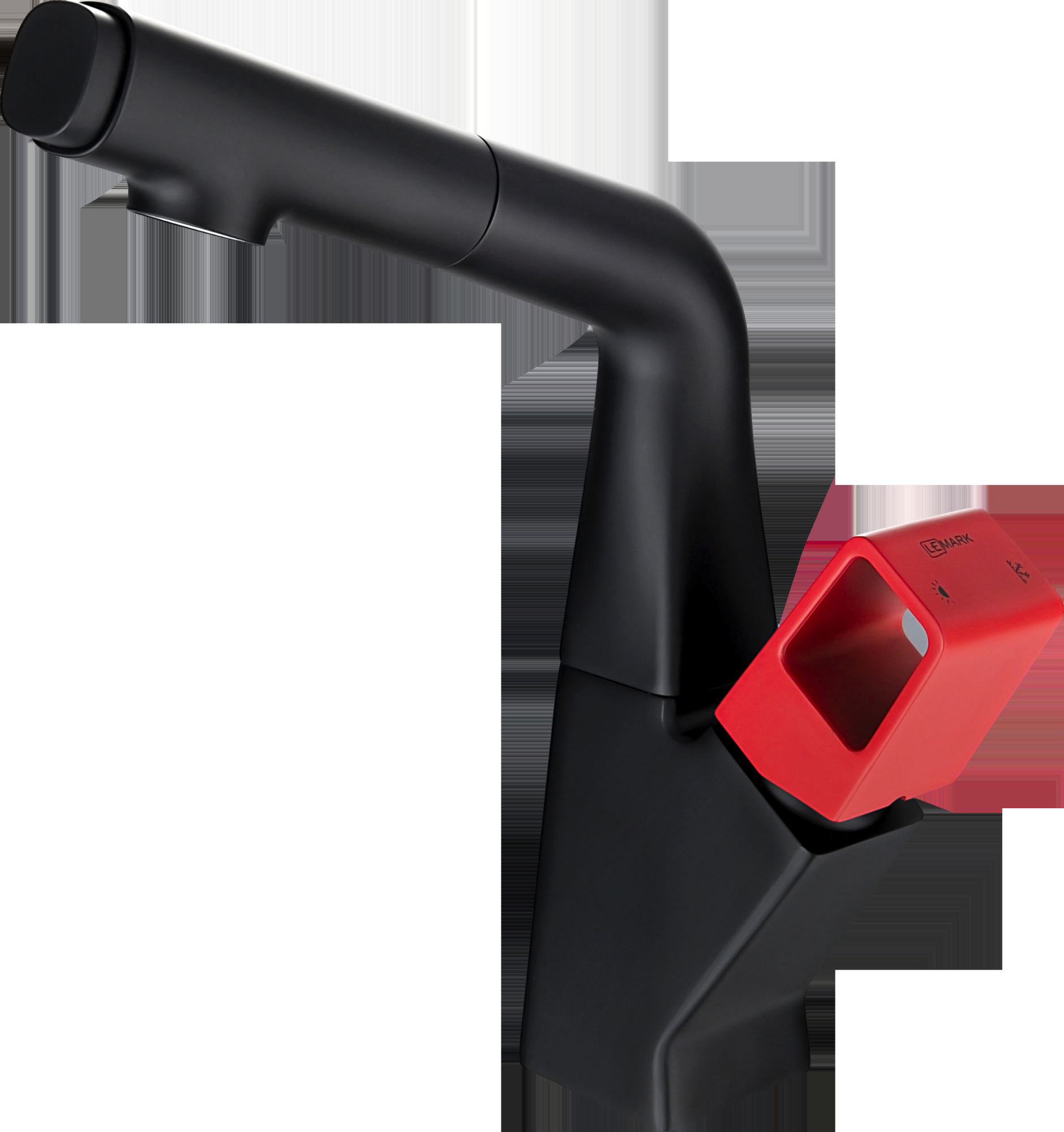 Смеситель Lemark Soul LM6008BR для кухни/раковины, черный/красный