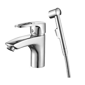 Смеситель DECOROOM DR70015 одноручный для умывальника и биде монолитный, хром