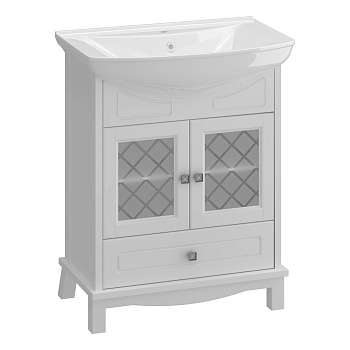 Тумба OPADIRIS Омега 65, белый матовый (под раковину Kirovit Стиль 65)