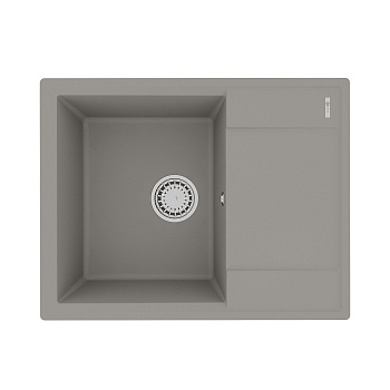 Мойка кухонная Lemark IMANDRA 640 врезная прямоугольная с крылом из кварцгранита, грей
