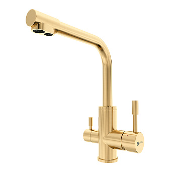 Смеситель Lemark Expert LM5061LGN для кухни с подключением к фильтру с питьевой водой, светлое золот