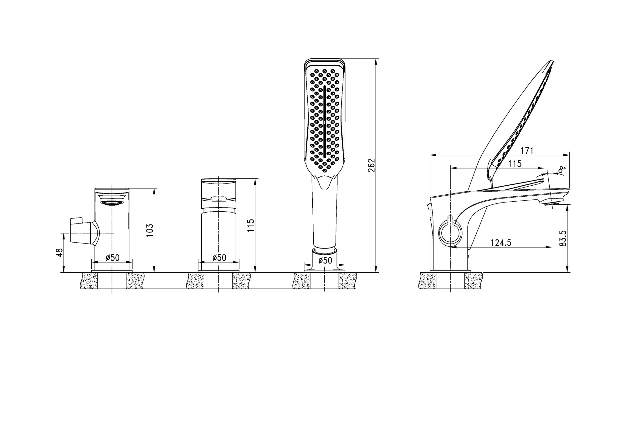 Смеситель Lemark Allegro LM5945CW на борт ванны, хром/белый