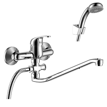 Смеситель Rossinka Y35-35 для ванны универсальный с S-образным изливом, хром