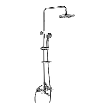 Смеситель Rossinka RS42-46 для душа с фиксированным изливом и лейкой "Тропический дождь", хром