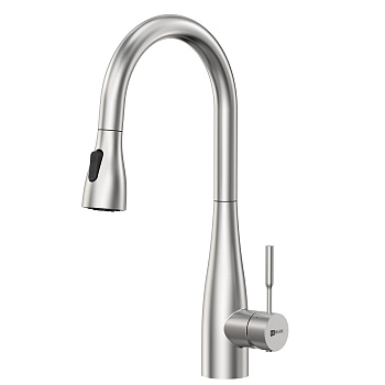 Смеситель Lemark Expert LM5084S для кухни с выдвижным поворотным изливом, сталь