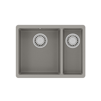 Мойка кухонная Lemark SINARA 550.2-U подстольного монтажа с доп.чашей из кварцгранита, грей