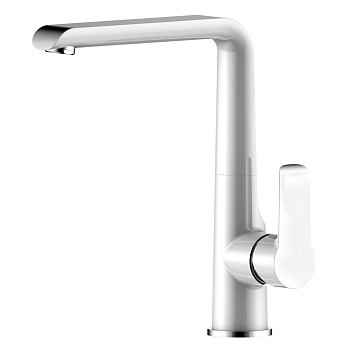 Смеситель Rossinka W35-23 для кухни, хром/белый