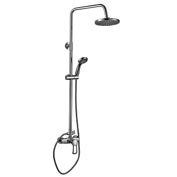 Смеситель Rossinka T40-45 для душа с регулируемой высотой штанги и лейкой "Тропический дождь", хром