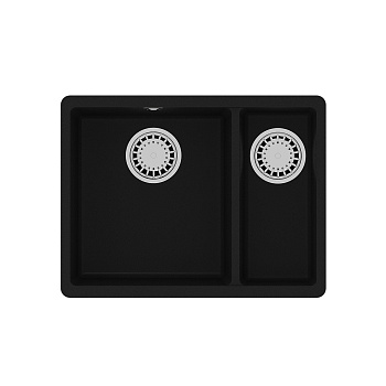 Мойка кухонная Lemark SINARA 550.2-U подстольного монтажа с доп.чашей из кварцгранита, антрацит 