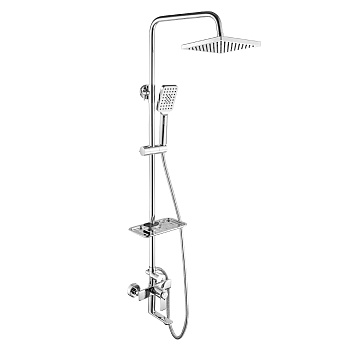 Смеситель термостатический Rossinka RS50-46 для душа с лейкой "Тропический дождь", хром