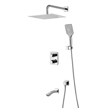 Смеситель Lemark Yeti LM7842C для ванны и душа, термостатический, встраиваемый, хром