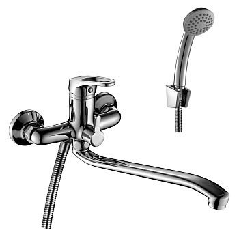 Смеситель Rossinka B35-34 для ванны универсальный с S-образным изливом, хром