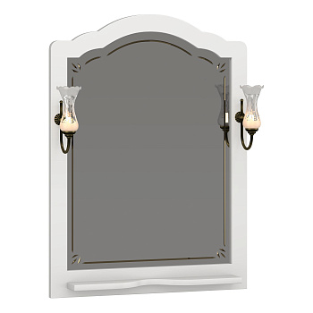 Зеркало OPADIRIS Лоренцо 80, белый матовый, с выключателем, вар. 3