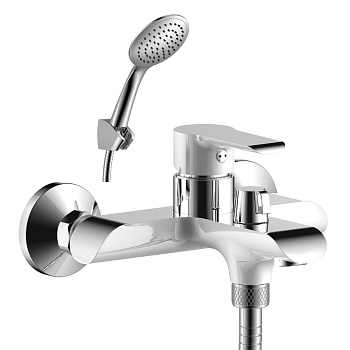 Смеситель Rossinka W35-31 для ванны, хром/белый