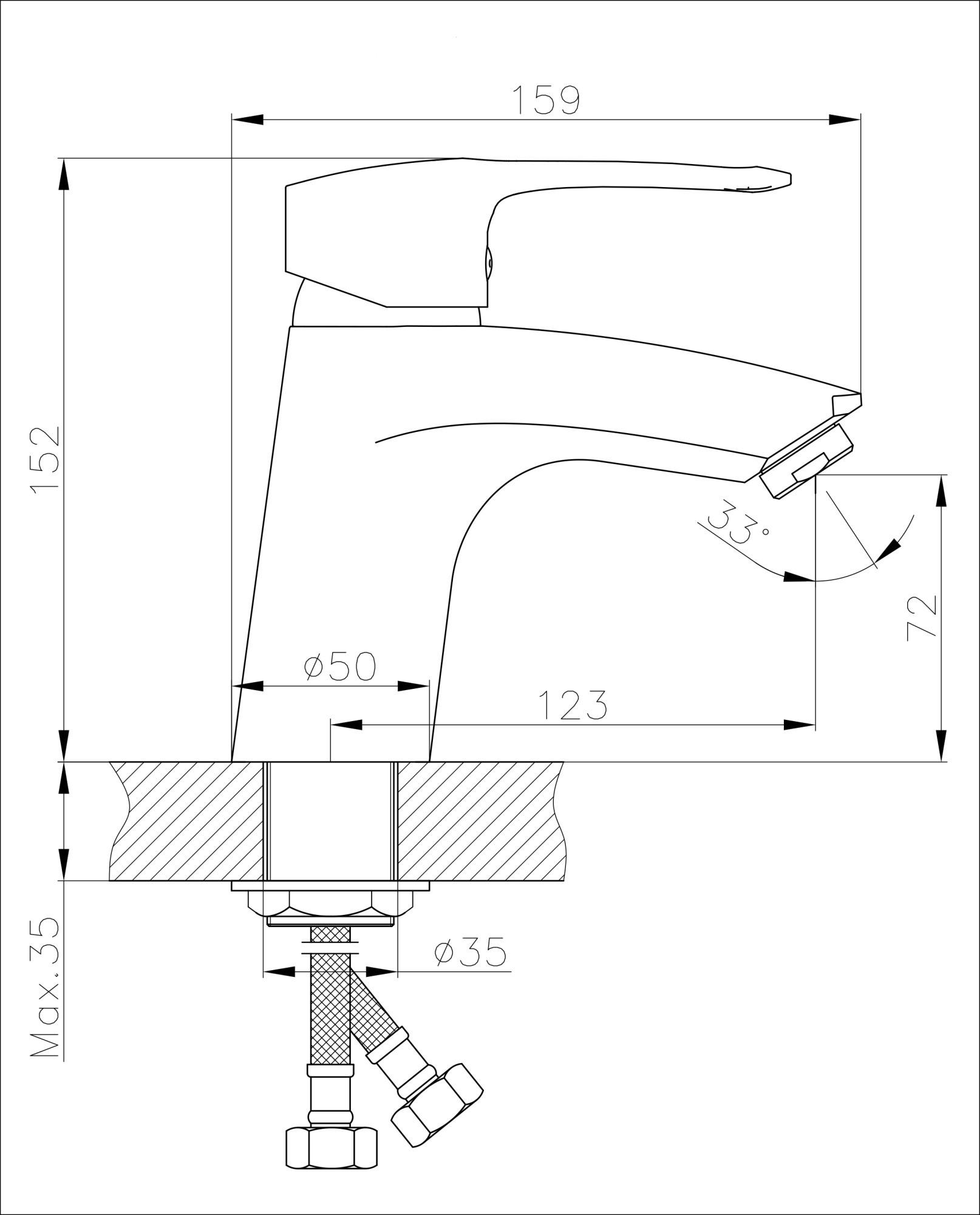 Смеситель Rossinka T40-11 для раковины, хром