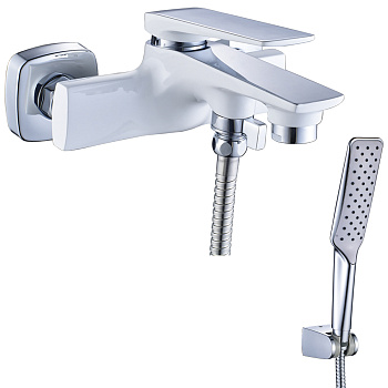 Смеситель Lemark Allegro LM5914CW для ванны, хром/белый