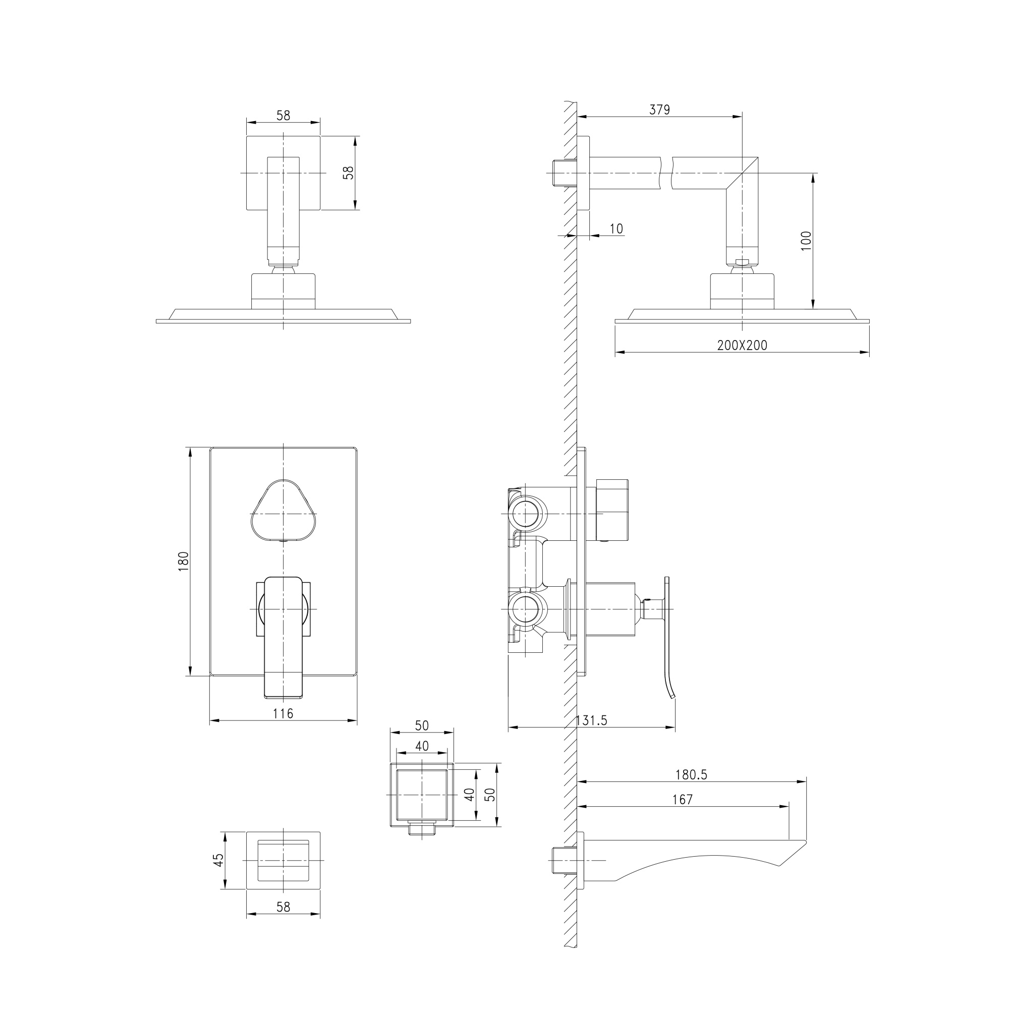 Смеситель Lemark Contest LM5822CW для ванны и душа, встраиваемый, хром/белый