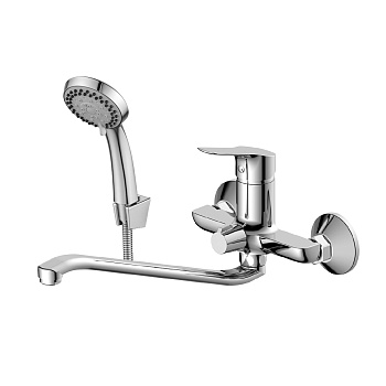 Смеситель Rossinka RS29-34 для ванны универсальный с S-образным изливом, хром