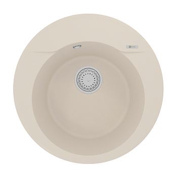 Мойка кухонная Lemark SULA 500 врезная круглая из кварцгранита, шампань 