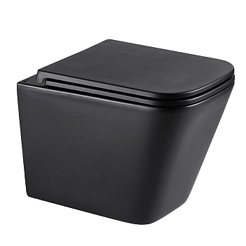 Унитаз Lemark FLOREX подвесной, безободковый, сиден.микролифт,смыв вихревой Торнадо 3.0, чёрный мат.