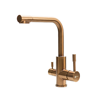 Смеситель Lemark Expert LM5061RGN для кухни с подключением к фильтру с питьевой водой, розовое золот