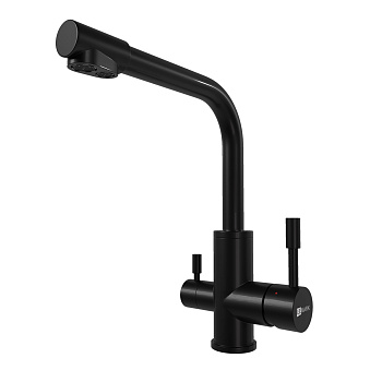 Смеситель Lemark Expert LM5061BL для кухни с подключением к фильтру с питьевой водой, черный матовый