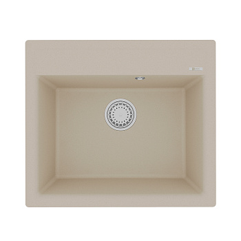 Мойка кухонная Lemark HANKA 570 врезная прямоугольная из кварцгранита, бежевый