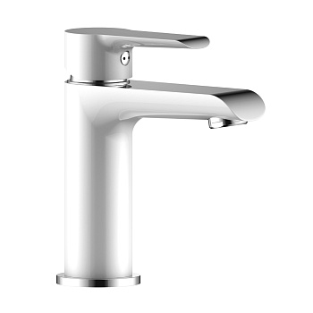 Смеситель Rossinka W35-12 для раковины, хром/белый