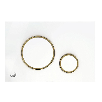 Кнопка управления AlcaPlast M775 для скрытых систем инсталляции, белый/золотой