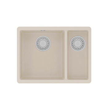 Мойка кухонная Lemark SINARA 550.2-U подстольного монтажа с доп.чашей из кварцгранита, шампань 