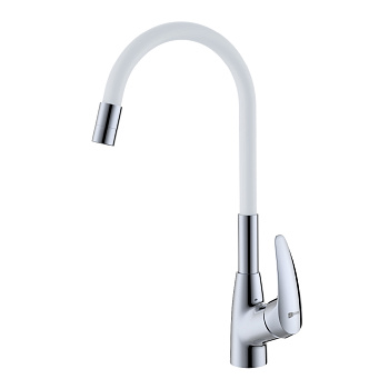 Смеситель Lemark Linara LM0415C-White для кухни , хром/белый